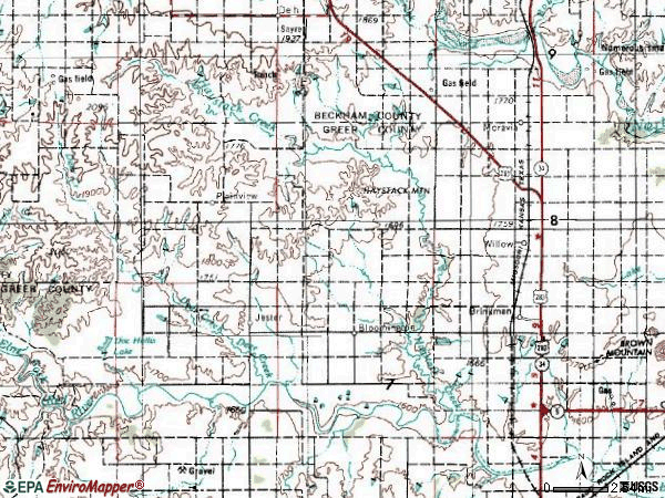 Zip code 73673 topographic map