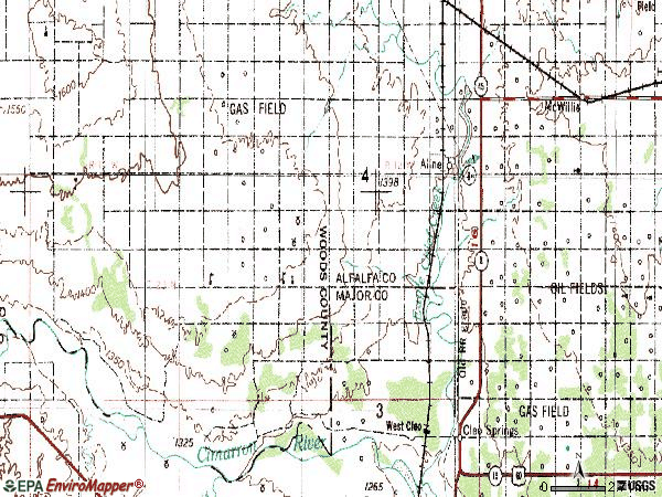 Zip code 73716 topographic map