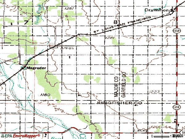 Zip code 73718 topographic map