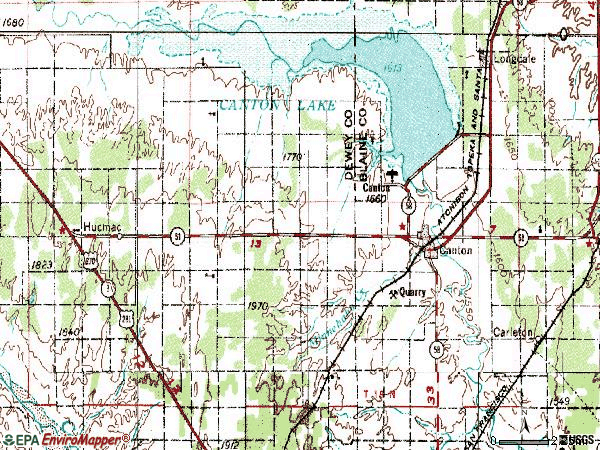 Zip code 73724 topographic map