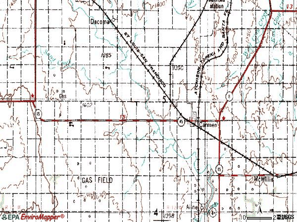 Zip code 73726 topographic map