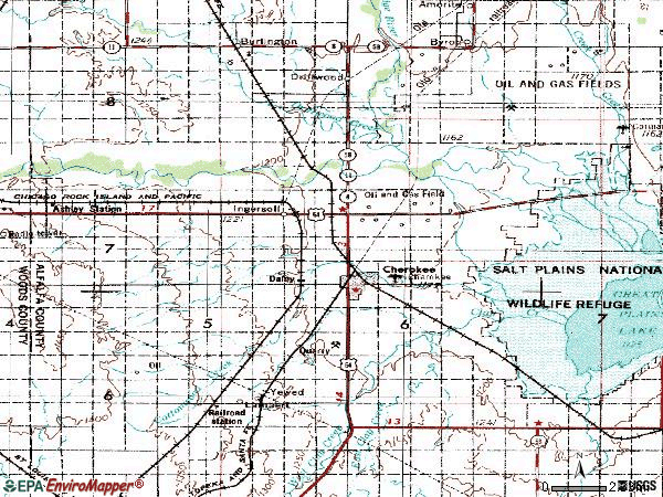 Zip code 73728 topographic map