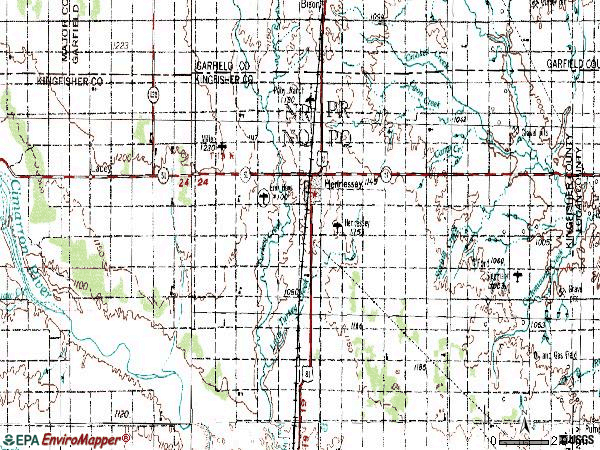 Zip code 73742 topographic map