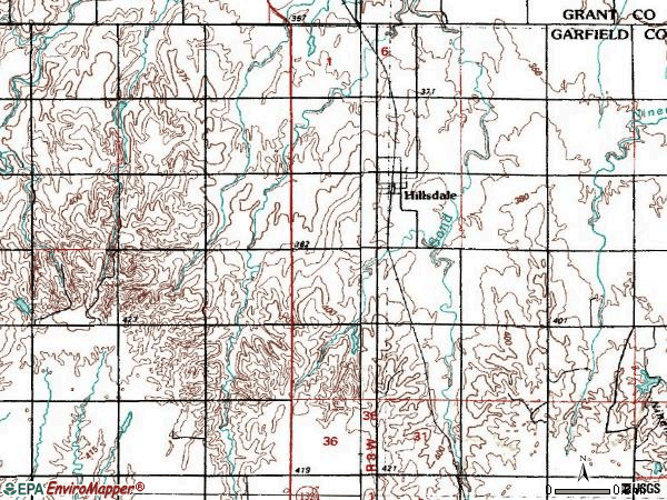 Zip code 73743 topographic map