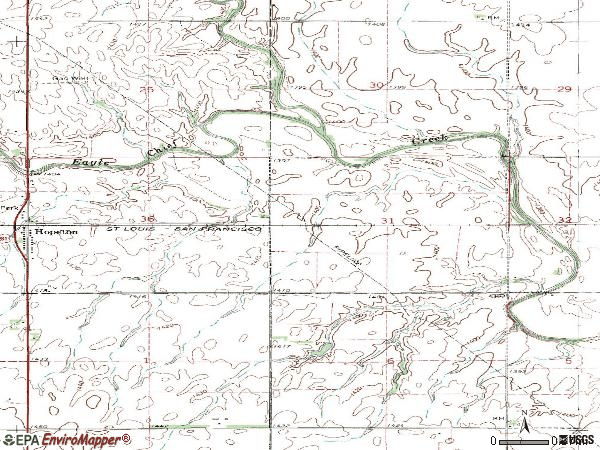 Zip code 73746 topographic map
