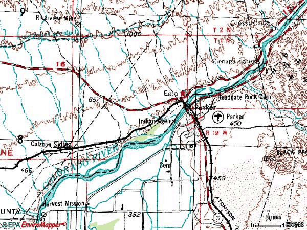 Zip code 92242 topographic map