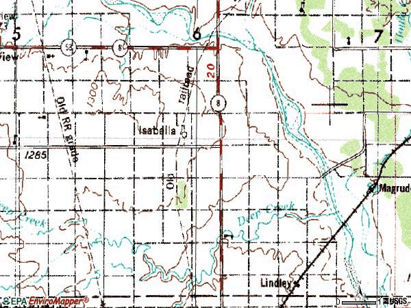 Zip code 73747 topographic map