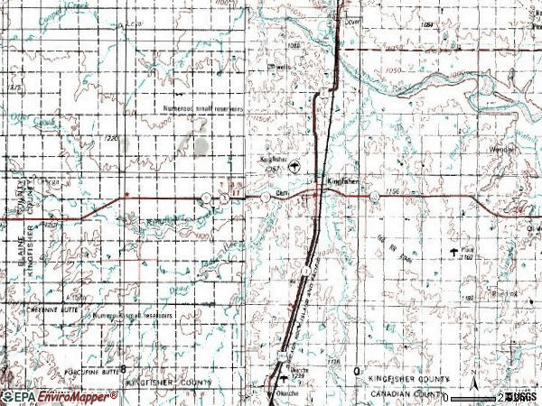 Zip code 73750 topographic map