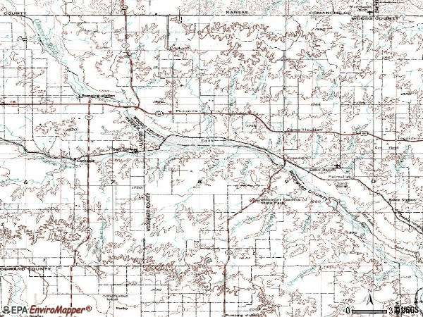 Zip code 73842 topographic map