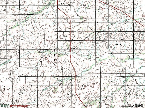 Zip code 73857 topographic map