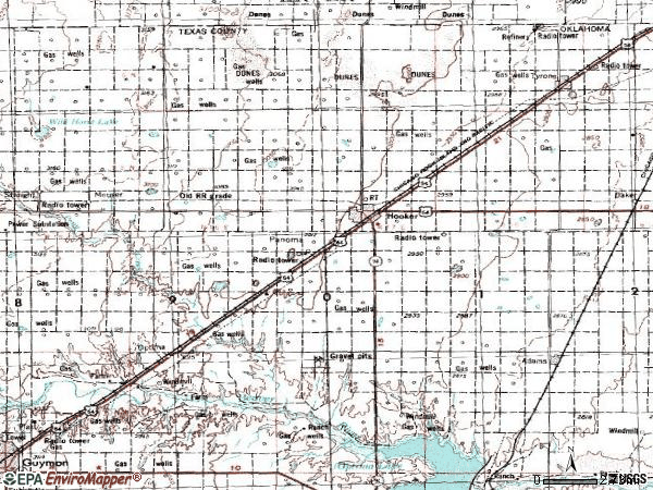 Zip code 73945 topographic map