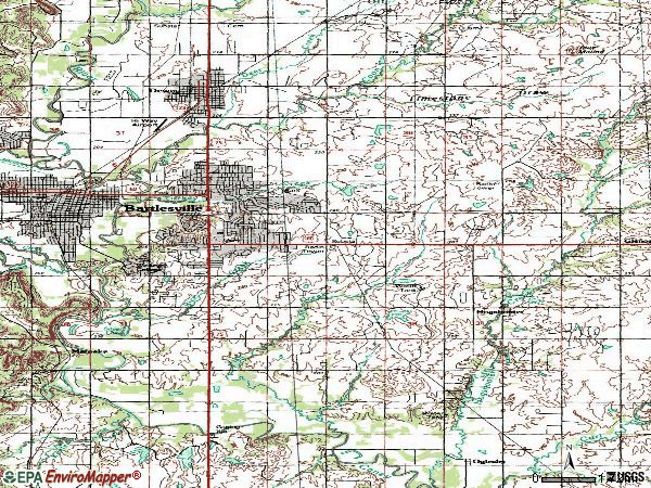 Zip code 74006 topographic map