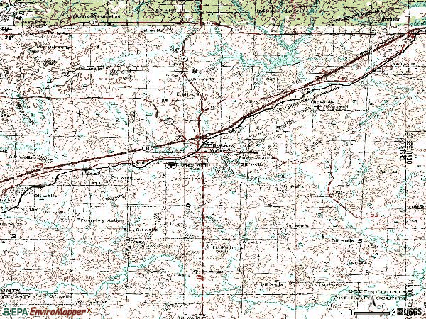 Zip code 74010 topographic map