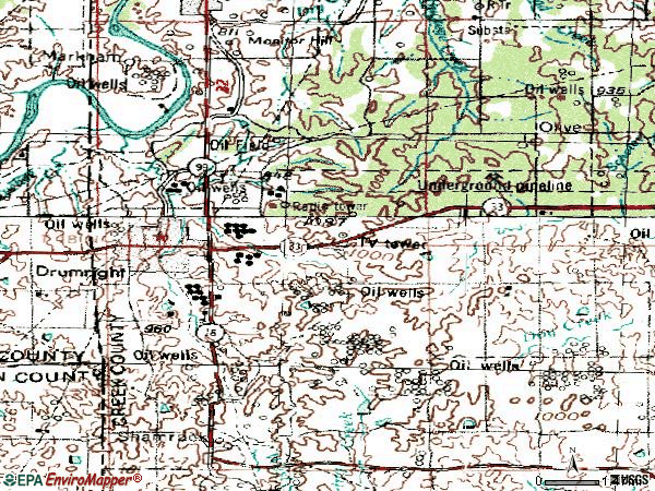 Zip code 74030 topographic map