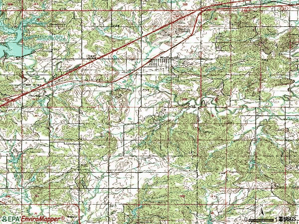 Zip code 74039 topographic map