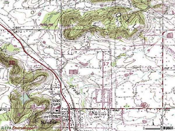 Zip code 74041 topographic map