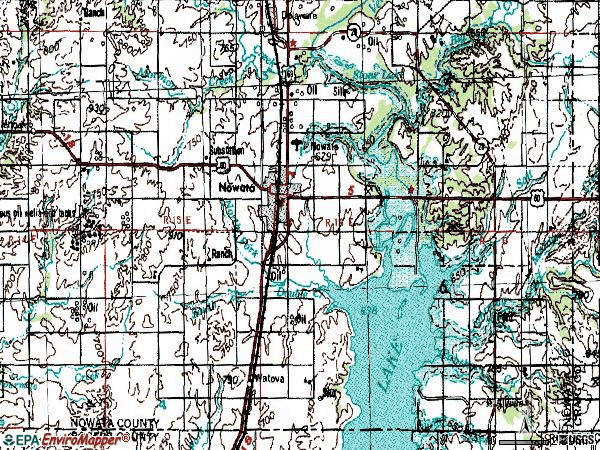 Zip code 74048 topographic map