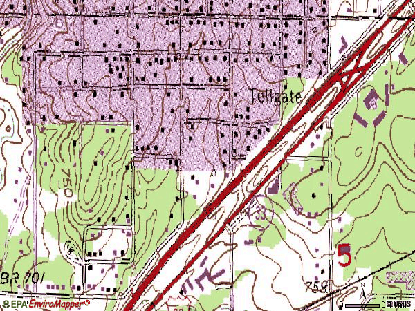 Zip code 74050 topographic map