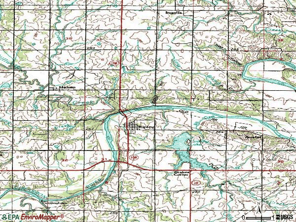 Zip code 74062 topographic map
