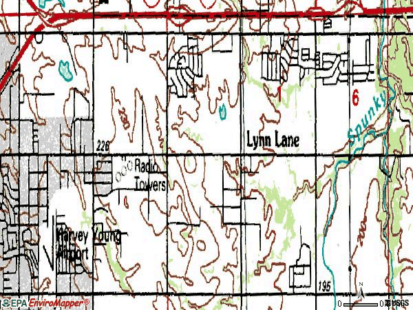 Zip code 74108 topographic map