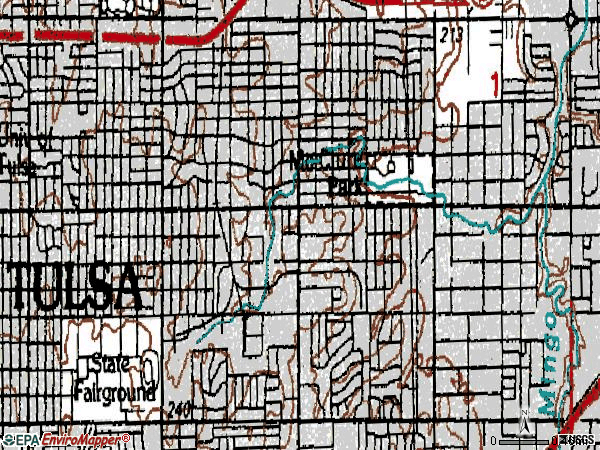 Zip code 74112 topographic map