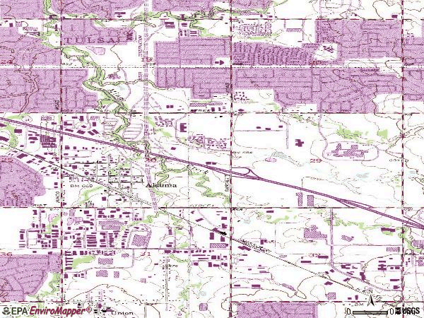 Zip code 74146 topographic map