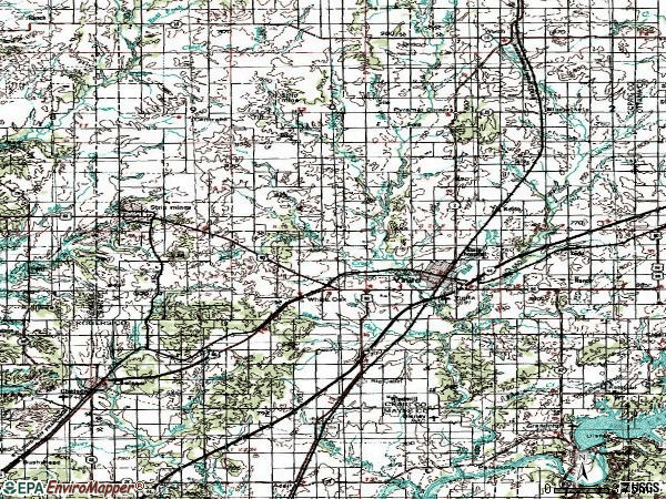 Zip code 74301 topographic map