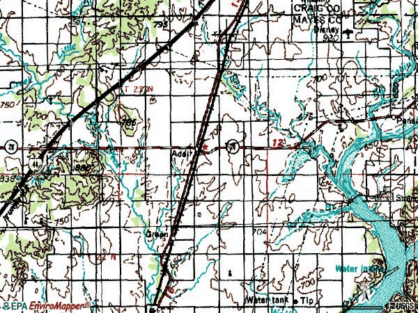Zip code 74330 topographic map