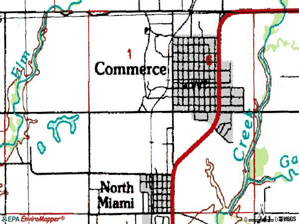Zip code 74339 topographic map