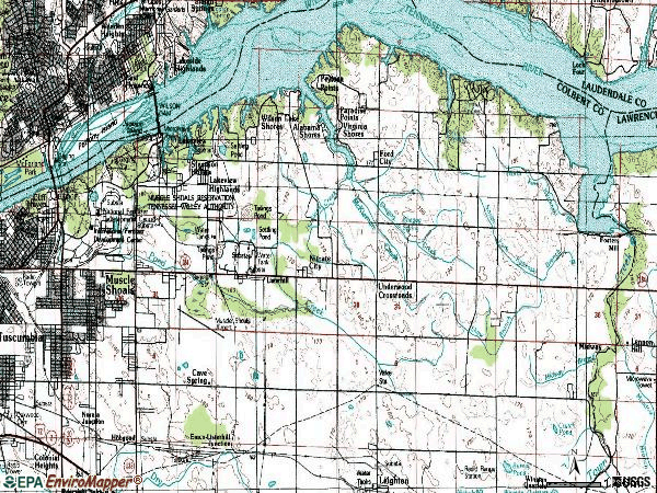 Zip code 35661 topographic map
