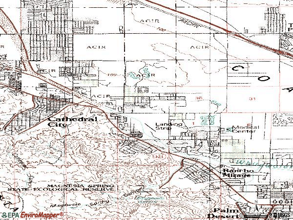 Zip code 92270 topographic map