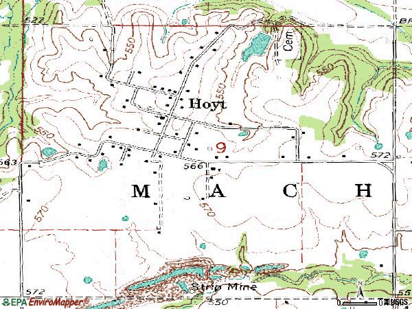 Zip code 74440 topographic map