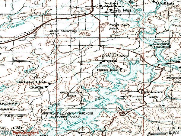 Zip code 74451 topographic map