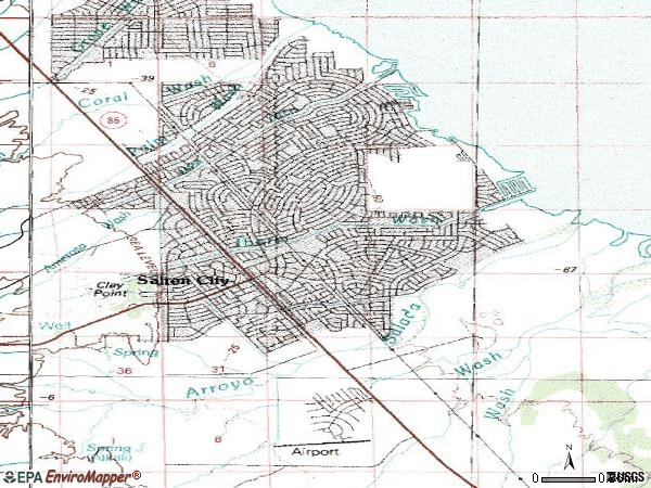 Zip code 92275 topographic map