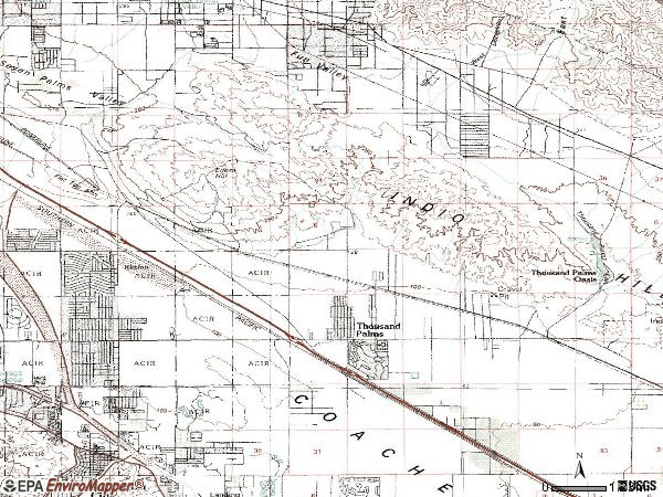 Zip code 92276 topographic map