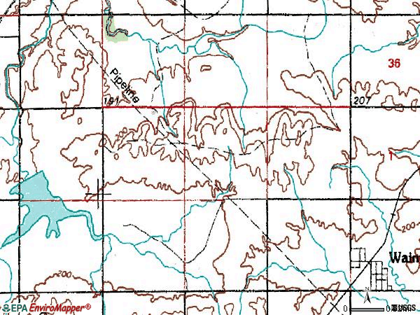 Zip code 74468 topographic map