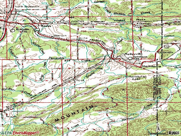 Zip code 74547 topographic map