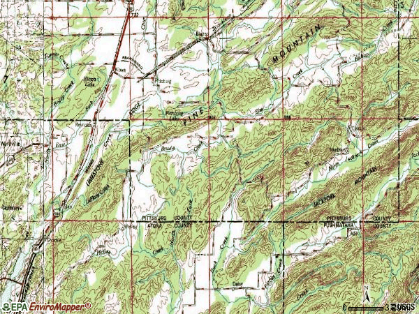 Zip code 74560 topographic map