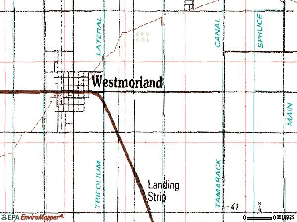 Zip code 92281 topographic map