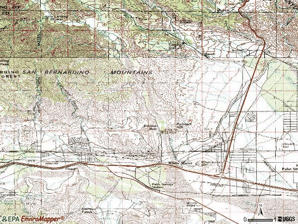 Zip code 92282 topographic map