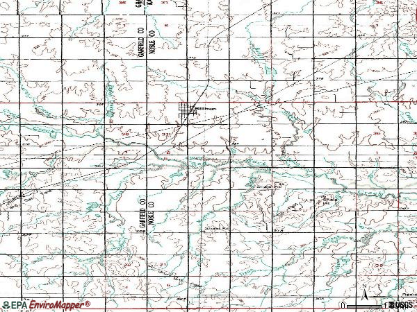 Zip code 74630 topographic map