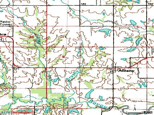 Zip code 74721 topographic map