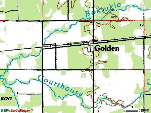 Zip code 74737 topographic map