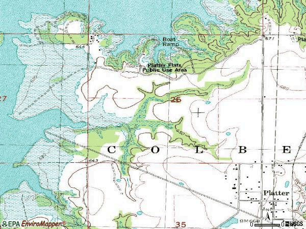 Zip code 74753 topographic map