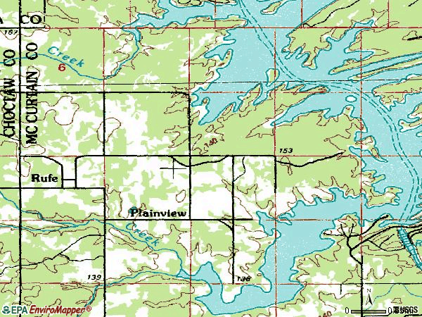 Zip code 74755 topographic map