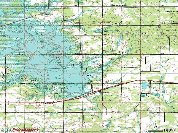 Zip code 74756 topographic map