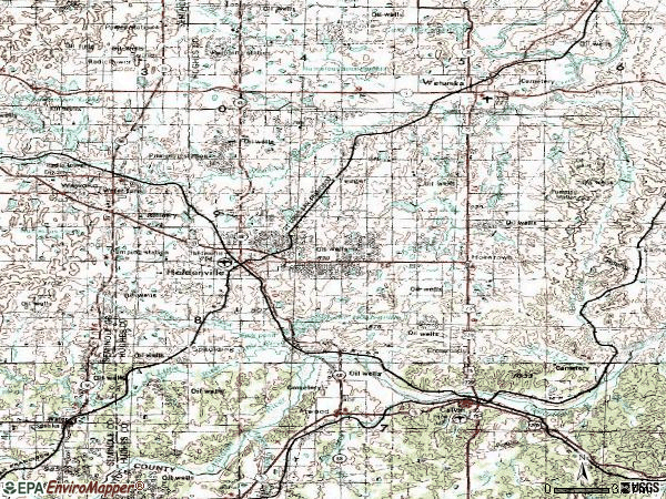 Zip code 74848 topographic map