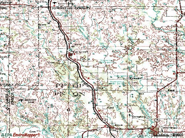 Zip code 74856 topographic map
