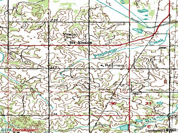 Zip code 74866 topographic map