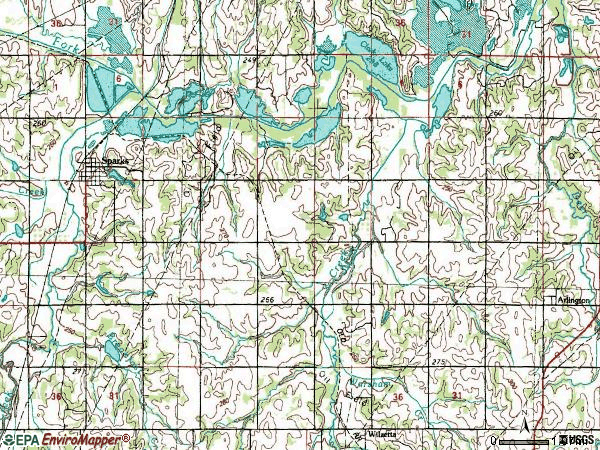 Zip code 74869 topographic map